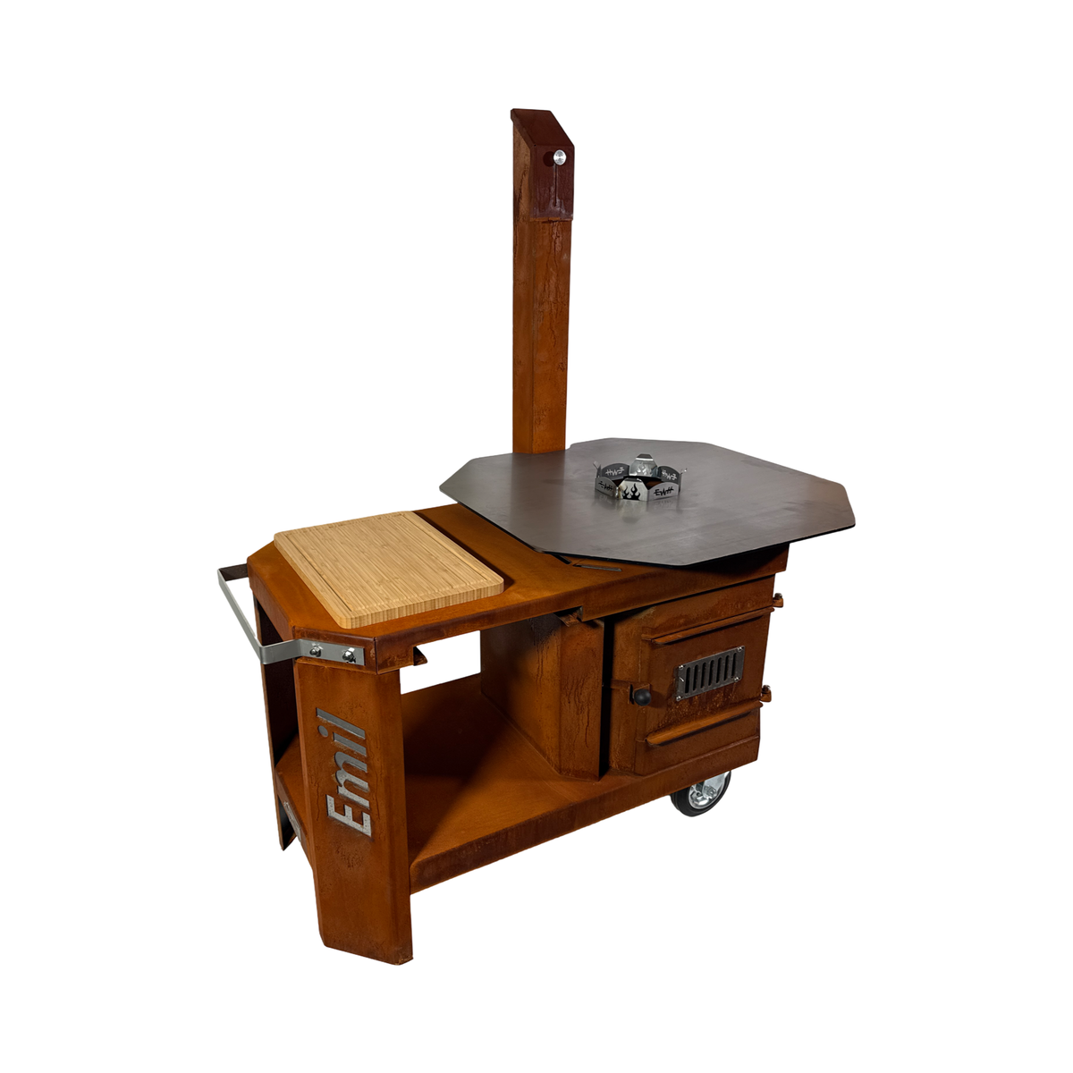 Kochstelle "Emil" XL - Utschak / Grillwagen aus wetterfestem Cortenstahl